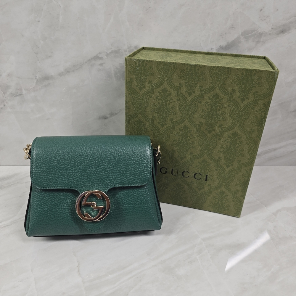 Gucci Green Leather Crossbody Bag - Picture 3 of 15